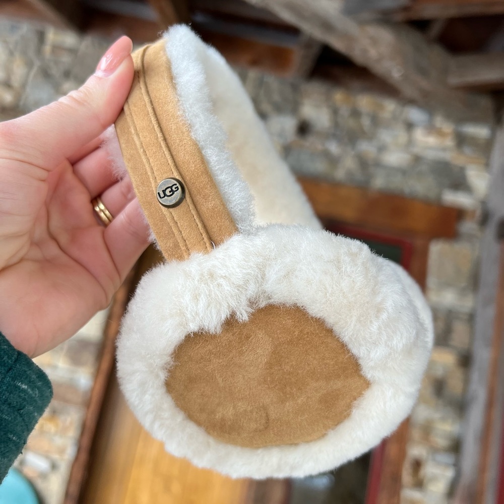 UGG Sheepskin earmuffs leather and shearling